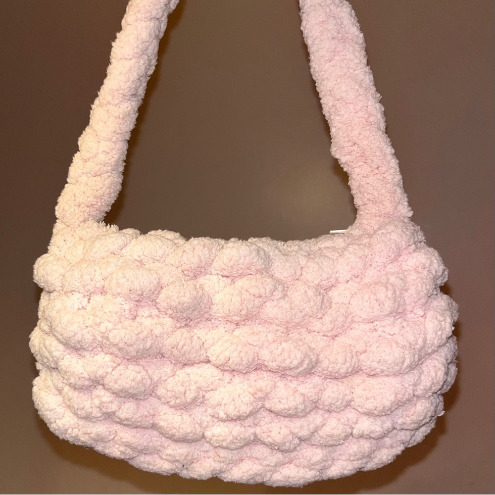 Pink Fluffy Crochet Bag